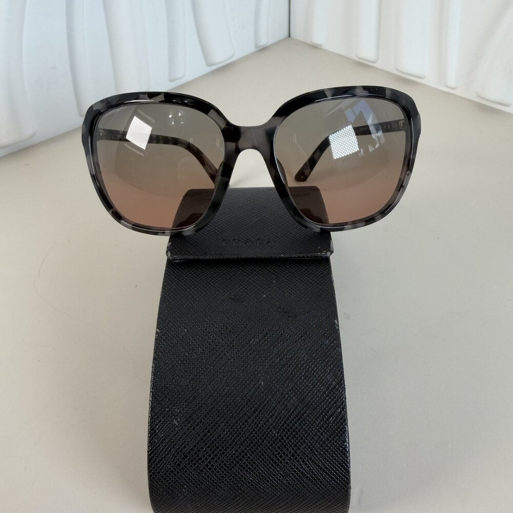 Prada Heritage Square Sunglasses PR 10VS - Grey Tortoiseshell w/ Brown Gradient